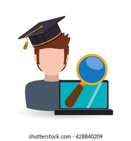 E-learning design. Education icon. Isolated illustration