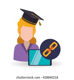 E-learning design. Education icon. Isolated illustration