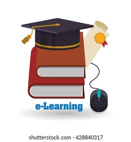 E-learning design. Education icon. Isolated illustration