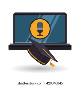 E-learning design. Education icon. Isolated illustration