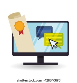 E-learning design. Education icon. Isolated illustration