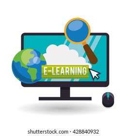 E-learning design. Education icon. Isolated illustration