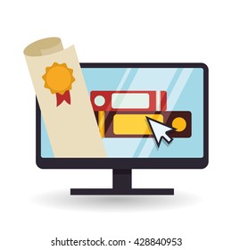 E-learning design. Education icon. Isolated illustration