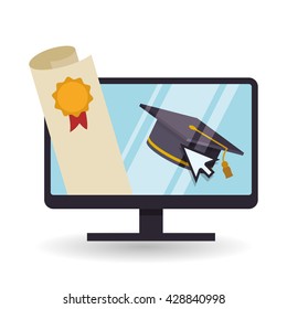 E-learning design. Education icon. Isolated illustration