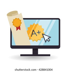 E-learning design. Education icon. Isolated illustration