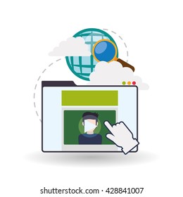 E-learning design. Education icon. Isolated illustration
