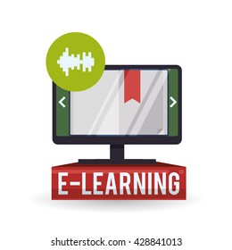 E-learning design. Education icon. Isolated illustration