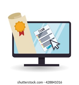 E-learning design. Education icon. Isolated illustration