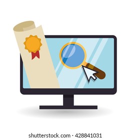 E-learning design. Education icon. Isolated illustration