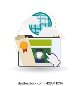 E-learning design. Education icon. Isolated illustration