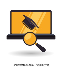 E-learning design. Education icon. Isolated illustration