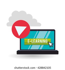 E-learning design. Education icon. Isolated illustration