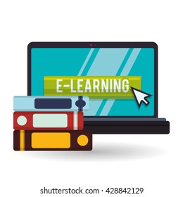 E-learning design. Education icon. Isolated illustration
