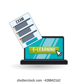 E-learning design. Education icon. Isolated illustration