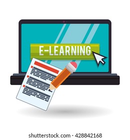 E-learning design. Education icon. Isolated illustration