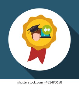 E-learning design. Education icon. Isolated illustration , vector