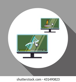 E-learning design. Education icon. Isolated illustration , vector
