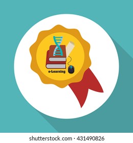 E-learning design. Education icon. Isolated illustration , vector