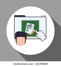 E-learning design. Education icon. Isolated illustration , vector