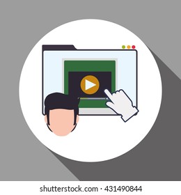 E-learning design. Education icon. Isolated illustration , vector