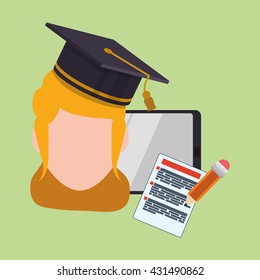 E-learning design. Education icon. Isolated illustration , vector