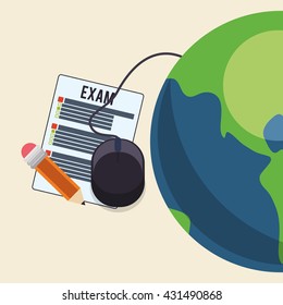 E-learning design. Education icon. Isolated illustration , vector