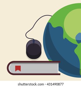 E-learning design. Education icon. Isolated illustration , vector