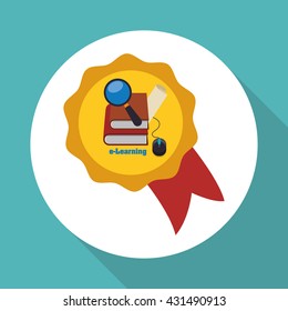 E-learning design. Education icon. Isolated illustration , vector