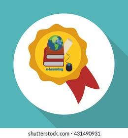 E-learning design. Education icon. Isolated illustration , vector