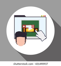 E-learning design. Education icon. Isolated illustration , vector