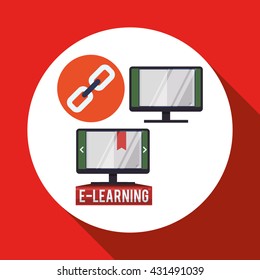 E-learning design. Education icon. Isolated illustration , vector