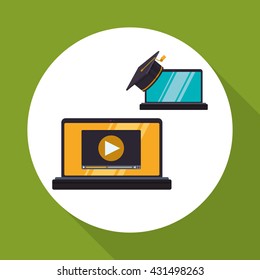 E-learning design. Education icon. Isolated illustration , vector