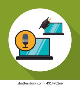 E-learning design. Education icon. Isolated illustration , vector
