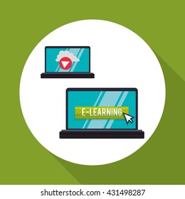 E-learning design. Education icon. Isolated illustration , vector