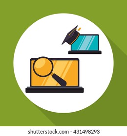 E-learning design. Education icon. Isolated illustration , vector