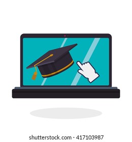 E-learning design. education icon. online concept, vector illustration