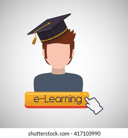 E-learning design. education icon. online concept, vector illustration