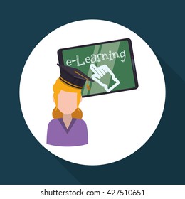E-learning design. education icon. online concept