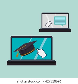E-learning design. education icon. online concept