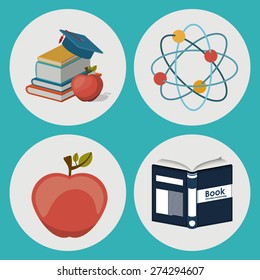 e-learning design over blue background, vector illustration