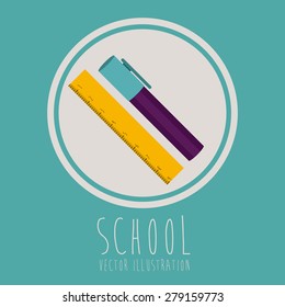 e-learning design over blue background, vector illustration