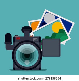 e-learning design over blue background, vector illustration