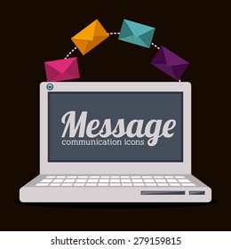 e-learning design over brown background, vector illustration