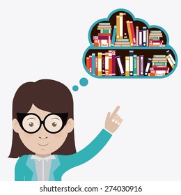 e-learning design over white background, vector illustration