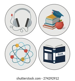 e-learning design over white background, vector illustration