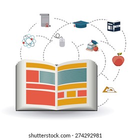 e-learning design over white background, vector illustration
