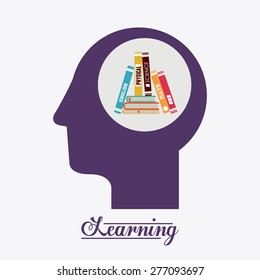 e-learning design over white background, vector illustration