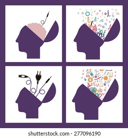 e-learning design over white background, vector illustration