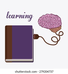 e-learning design over white background, vector illustration