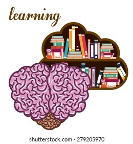 e-learning design over white background, vector illustration